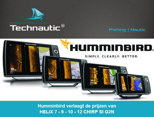 Humminbird verlaagt de prijzen van HELIX 7 – 9 – 10 – 12 CHIRP SI G2N