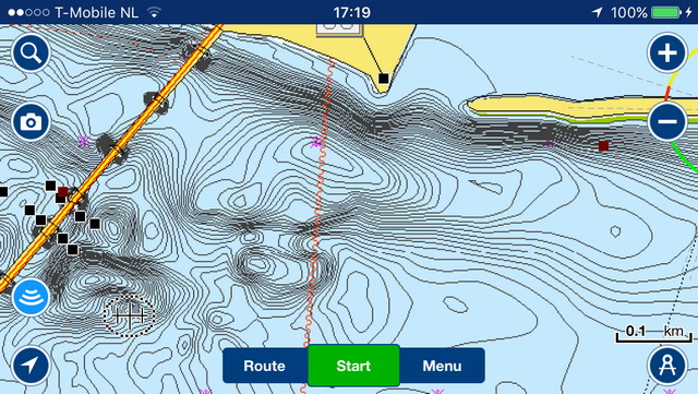 met SonarChart (beeld van de nieuwe Navionics+ of Platinum+ kaart)