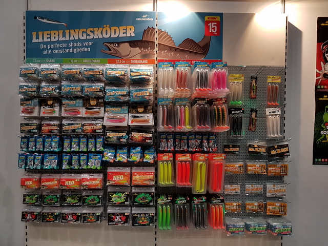 Voor het eerst op een beurs in Nederland. De shads en bijpassende loodkoppen van lieblingsköder.