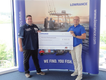 LOWRANCE zamelt 500 euro in voor de Helvoetse reddingbrigade op wpc 2018