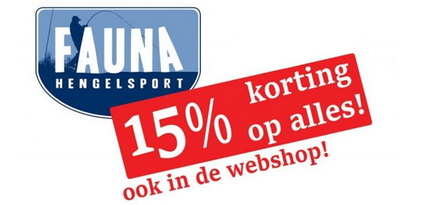 Open dagen met 15% korting op het gehele assortiment bij Fauna Hengelsport!