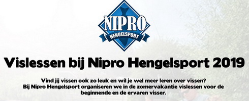 Vislessen 2019 voor de jeugd bij Nipro Hengelsport.