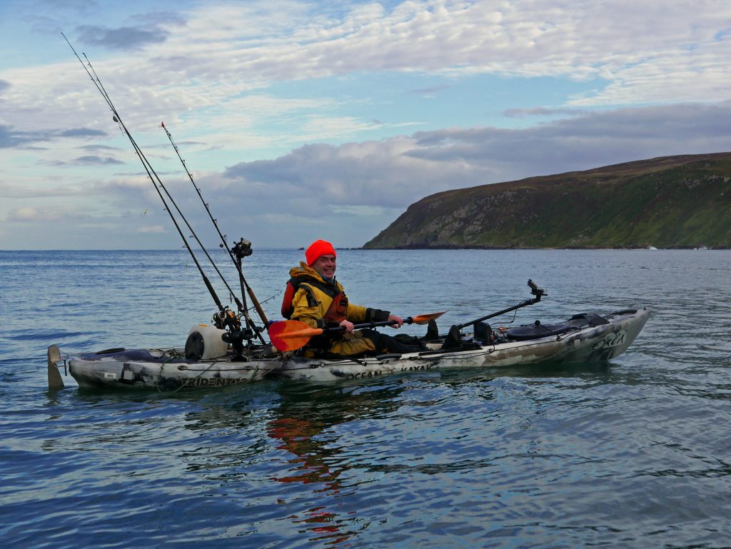  Graham Smith met zijn peddel kayak.