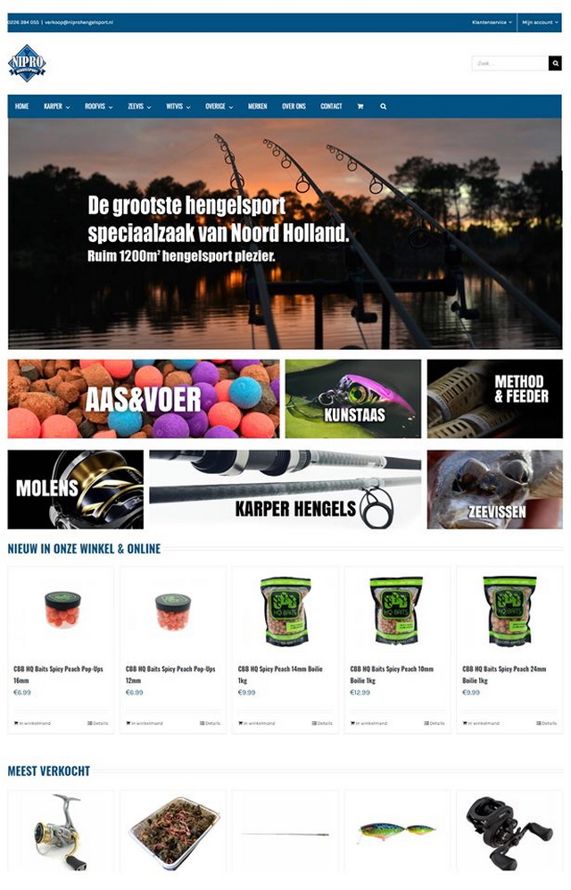 Nieuwe webshop Nipro Hengelsport online. 15% korting zondag! - Roofvisweb.NL