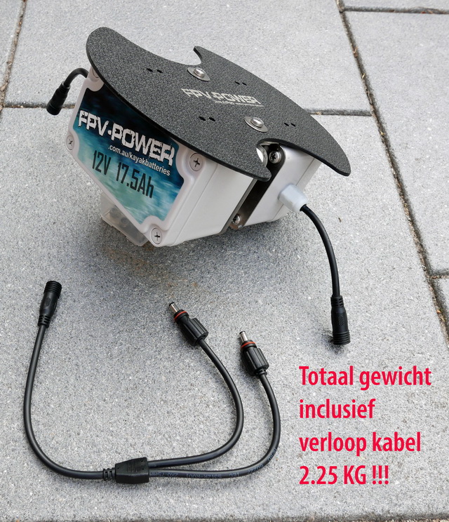 De twee FPV Lithium Ion accu's gemonteerd met de Berley Pro kit.