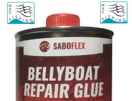 Nieuw bij Mac Fishing. Saboflex Belly Boat Repair Glue.