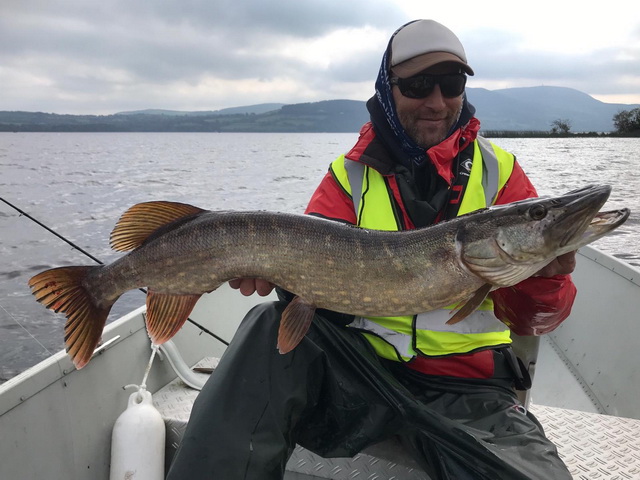 Hans with almost a 1 meter pike and we got 5 smaller ones in the 2 hours we fished some spots.