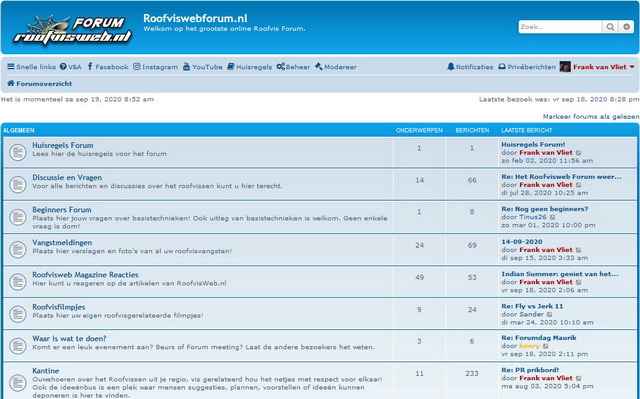 Het RoofviswebForum is weer up to date.