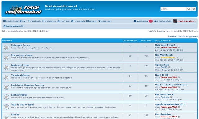 Het RoofviswebForum is weer up to date.