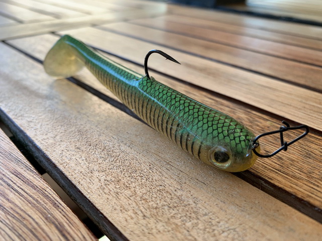 hollow belly swimbait met tube head jig