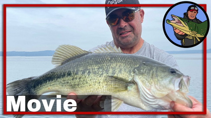 Vissen op Black Bass in Lago Di Bolsena, Italië.