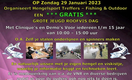 Open Roofvis en Jeugddag op zondag 29 januari 2023